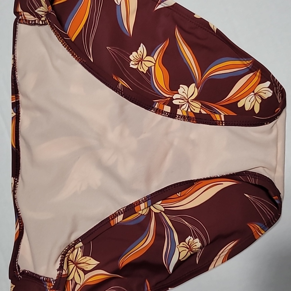 KONA SOL Swim Bottoms, Size XL, Maroon/Orange/Blue Orchid - Picture 3 of 7